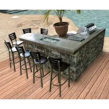 This bar also includes plenty of counter space for serving food, on its granite countertops, stainless steel sink and refrigerator. L Shaped Outdoor Bar Ideas On Foter