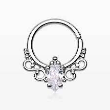Princess Filigree Sparkle Septum Twist Loop Ring In 2021 Fall Jewelry Ear Piercings Cartilage Body Jewelry