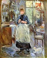 The look of surprise on her face would seem to refer to the perceived lowliness of her social status, surprise at the documentation of her existence. Berthe Morisot In The Dining Room National Gallery Of Art Berthe Morisot Morisot