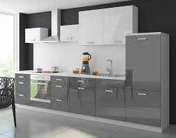 Kuche Color 340 Cm Kuchenzeile Kuchenblock Einbaukuche In Hochglanz Grau Weiss Amazon De Kuche Haushalt Billige Kuchen Arbeitsplatte Grau Moderne Kuche