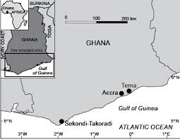 Ghana map and satellite image. Unique Role Of Female Traders In Ghana Tuna Fish Trading Is Threatened Stockholm Resilience Centre