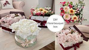 How To Make A Flower Bouquet Box Diy Flower Hat Box Youtube