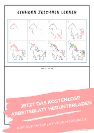 Ein niedliches einhorn selber malen kawaii einhorn. Einhorn Zeichnen Lernen Schritt Fur Schritt Anleitung Pdf