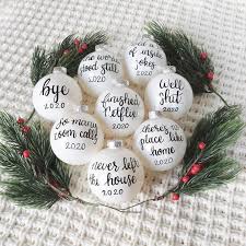 Funny 2020 Christmas Ornament Sarcastic Ornaments Funny Christmas Decorations 2020 Milestone Ornament Custom Personalized White Ornament In 2020 Funny Christmas Decorations Christmas Ornaments Unique Xmas Gifts