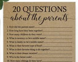 Check spelling or type a new query. 20 Questions About The Parents Baby Shower Game 20 Questions Etsy