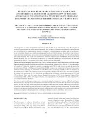 Bila anda menggunakan desktop (laptop) silahkan tekan ctrl + f. Keterisian Dan Keakuratan Penulisan Kode Icd 10 International Statistical Classification Of Diseases And Related Helath Problem Tenth Revision Terhadap Diagnosis Utama Di Poli Bedah Rumah Sakit Baptis Batu Lumis Jurnal Manajemen