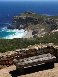Park bench beach view
