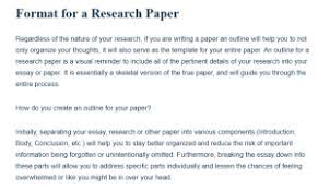 They are generally about a page lo. Format For A Research Paper A Research Guide For Students