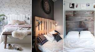 Quelques palettes de bois de teintes différentes, des clous, un. Tete De Lit En Palette 39 Inspirations Pour Votre Chambre