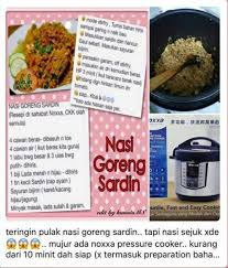 Tak payah rendam dah masuk je dalam periuk ni resepi dan cara memasak bihun goreng putih menggunakan periuk tekanan multifunction noxxa. Resepi Nasi Goreng Noxxa Resepimee Junotee Com