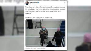 Bernie Sanders Becomes Meme On Twitter Inauguration Day Abc10 Com