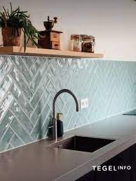 turqoise visgraat 2 keuken betegelen keuken wandtegels keuken ontwerp