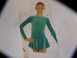 Mondor Model 2711 Velvet Glitter Skating Dress Jade Green