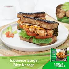 Resep burger nasi ayam enak ini cuma butuh 30 menit untuk.campur ayam giling, roti tawar, bawang putih, garam, dan merica bubuk, aduk rata dengan mixer roti. Japanese Burger Rice Karage So Good