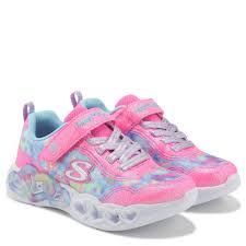 Skechers Girl's S-Lights: Eternal Heart Lights Sneaker | Size 3.0 | Lavender | Textile/Synthetic