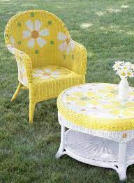 Beautiful Yellow Wicker Furniture For A Beautiful Garden Spot Painting Wicker Furniture Wicker Furniture Wicker