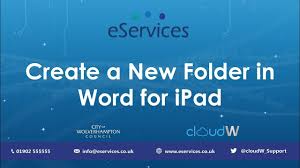 How can i create a folder without a name? Create A New Folder In Word For Ipad Tutorial Youtube