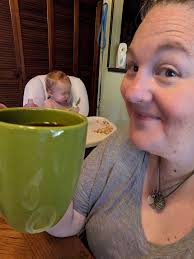 Hey Gammy Tiffany Cooper Enjoying morning “foffee” with Nevaeh. She is Gi  Gi's little darlin'