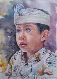 Ballerina and dog watercolor painting