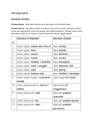 Simpulan bahasa melayu tingkatan 1. Bahasa Istana Upsr