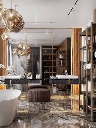 Contemporary Bathroom In Bronze Tones While the style has gotten a bad wrap in the past for being cold and impersonal, more and more modern spaces balance warmth and minimalism.
