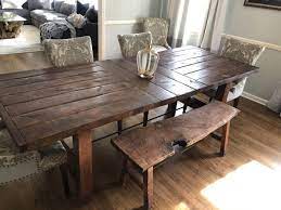 Country farm tables offer pine, maple and oak rustic farmhouse tables including a fully planked table top option. Farmhouse Table Mad Cedar Woodworks