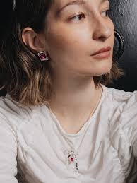Red in focus. ✨ The Felicia Ring with red zircon, paired with the Bold Ear  Cuff and the Melt Ear Cuff. Strong shapes, molten textures, and a deep red  detail that pulls