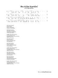 Kumpulan lirik lagu daerah di 34 provinsidi indonesia ibu kita kartini ciptaan. Notasi Angka Lagu Ibu Kita Kartini Pdf