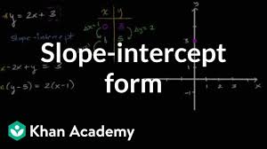 Jun 12, 2020 · use the slope intercept formula to find the slope: Intro To Slope Intercept Form Y Mx B Algebra Video Khan Academy
