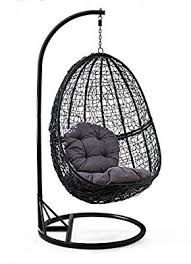 Amazon De Jom Hangesessel Polyrattan Mit Gestell Hangestuhl Hangeschaukel Hangekorb Inkl Sitz Und Ruckenkissen Sessel Hangeschaukel Polyrattan
