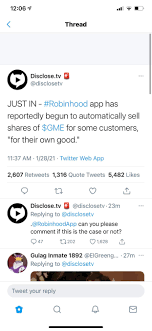 Jaw on the floor doing the dinosaur this cant be real.right?.right? Robinhood App Has Reportedly Begun To Automatically Sell Shares Of Gme For Some Customers For Their Own Good Blind