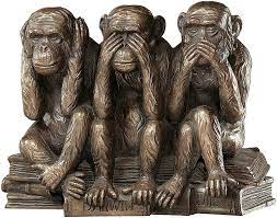 I give you my heart. Design Toscano Hear No See No Speak No Evil Monkeys Animal Statue Three Truths Of Man Figurine 17 75 Cm Polyresin Bronze Finish Amazon Co Uk Home Kitchen