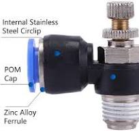 Pneumatikventile Für Zylinder 5 Stück Pneumatische Regelventil, 8mm OD  Luftstrom Regelventil Regelventile Pneumatisch