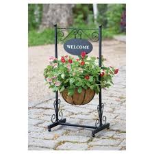 Tesco Direct Gardman Welcome Planter Black Plant Stand Planters Flower Pots