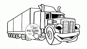 Cartoon Semi Truck Coloring Page For Preschoolers Transportation Coloring Pages Printable Truck Coloring Pages Printable Coloring Pages Tractor Coloring Pages