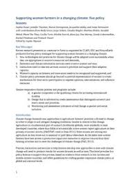 Draft for discussion. Supporting women farmers in a changing climate: five  policy lessons