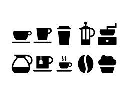 Black And White Cafe Logo Coffee Icons Coffee Icon Coffee Cup Icon Cafe Icon