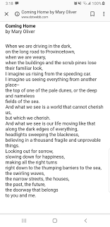 Coming Home By Mary Oliver Mary Oliver Poetry Photos Book Quotes