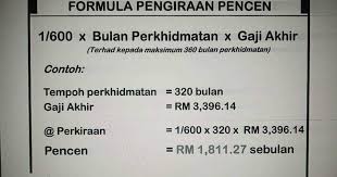 Bagi kakitangan kerajaan dibawah jpa (jabatan perkhidmatan awam) sesungguhnya perkara menarik yang dinantikan tidak lain dan tidak bukan iaitu cara kira pencen yang mana akan diterima setiap bulan oleh bekas kakitangan kerajaan adalah 1/600 didarab dengan bulan perkhidmatan dan. Formula Pengiraan Pencen Oleh Jpa Abe Kie A Personal Blog Of A Man Husband Father And Teacher