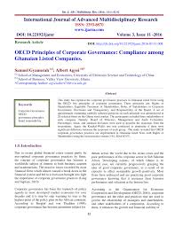 Pdf Oecd Principles Of Corporate Governance Compliance Among Ghanaian Listed Companies