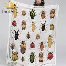 Die käfer meiden menschen und halten sich so gut wie möglich im freien auf. Blessliving Kafer Sherpa Decke Insekt Bett Decke Aquarell Druck Plusch Bettdecke Bunte Hipster Vintage Benutzerdefinierte Decke Blankets Aliexpress