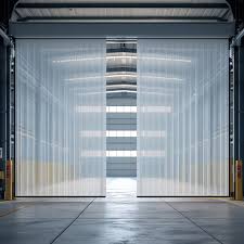 비닐 스트립 커튼이 드리워진 소프트월 방식과 투명 아크릴 판으로 막힌 하드월 방식의 외관 비교 이미지