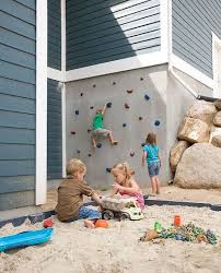 Two pieces of plywood different handholds decking screws 2 x 4 x 8' long lumber (eight pieces) handhold hardware uv guard drill (with bits) skill saw. Awesome Outdoor Diy Projects For Kids Climbing Wall Kids Outdoor Diy Projects Kids Playing