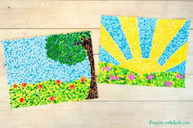 Simple Pointillism For Kids Art Project - Projects With Kids