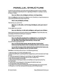 Parallel Structure A Comic Lesson With Activities Lesson 21st Century Teaching Lesson Planet