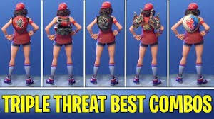 The triple threat skin is a rare fortnite outfit from the half court set. Triple Threat Best Combos Showcased With All Back Blings Youtube