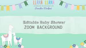 Matching My Other Llama Mobile Invite Ditable Baby Shower Llama Digital Zoom Background Instant Download Video Cha Baby Shower Virtual Baby Shower Baby Llama