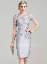 Us 168 00 Sheath Column Scoop Neck Knee Length Taffeta Lace Mother Of The Bride Dress Jj S House Cocktail Dress Lace Lace Dress Bride Dress