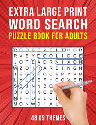 Verify out some printable word search puzzles from web site, and you will uncover they are very fun. Extra Large Print Word Search Book For Adults 48 Us Themed Wordsearch Puzzles For Seniors Or Visually Impaired Large Print Paperback Trident Booksellers Cafe