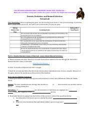 There are web pages and interactive pages as well as a video and games to play that will all help in your understanding of the theory of evolution and the process of natural selection. Copy Of Natural Selection Webquest Docx Odt Fill In Your Answers Using A Different Color Text Thank You Make Sure You Follow Along And Read The Course Hero